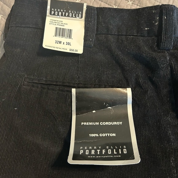 VTG Perry Ellis Portfolio Men's Pleated Cotton Corduroy Pants Sz 32 - Picture 5 of 9